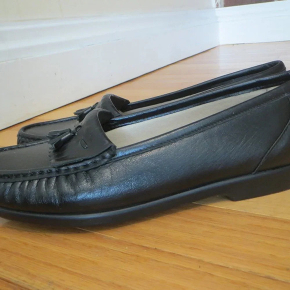 Women's Black SAS Penny Loafers Wedges Slip On Shoes Size 10 M EUC - Picture 6 of 10